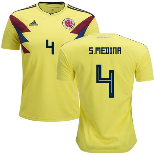 Colombia #4 S.Medina Home Soccer Country Jersey